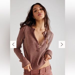 COPY - FREE PEOPLE One Colt Thermal Venetian Red Size L NEW WITH TAGS